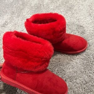 Cozy Red Fur-Lined Boots